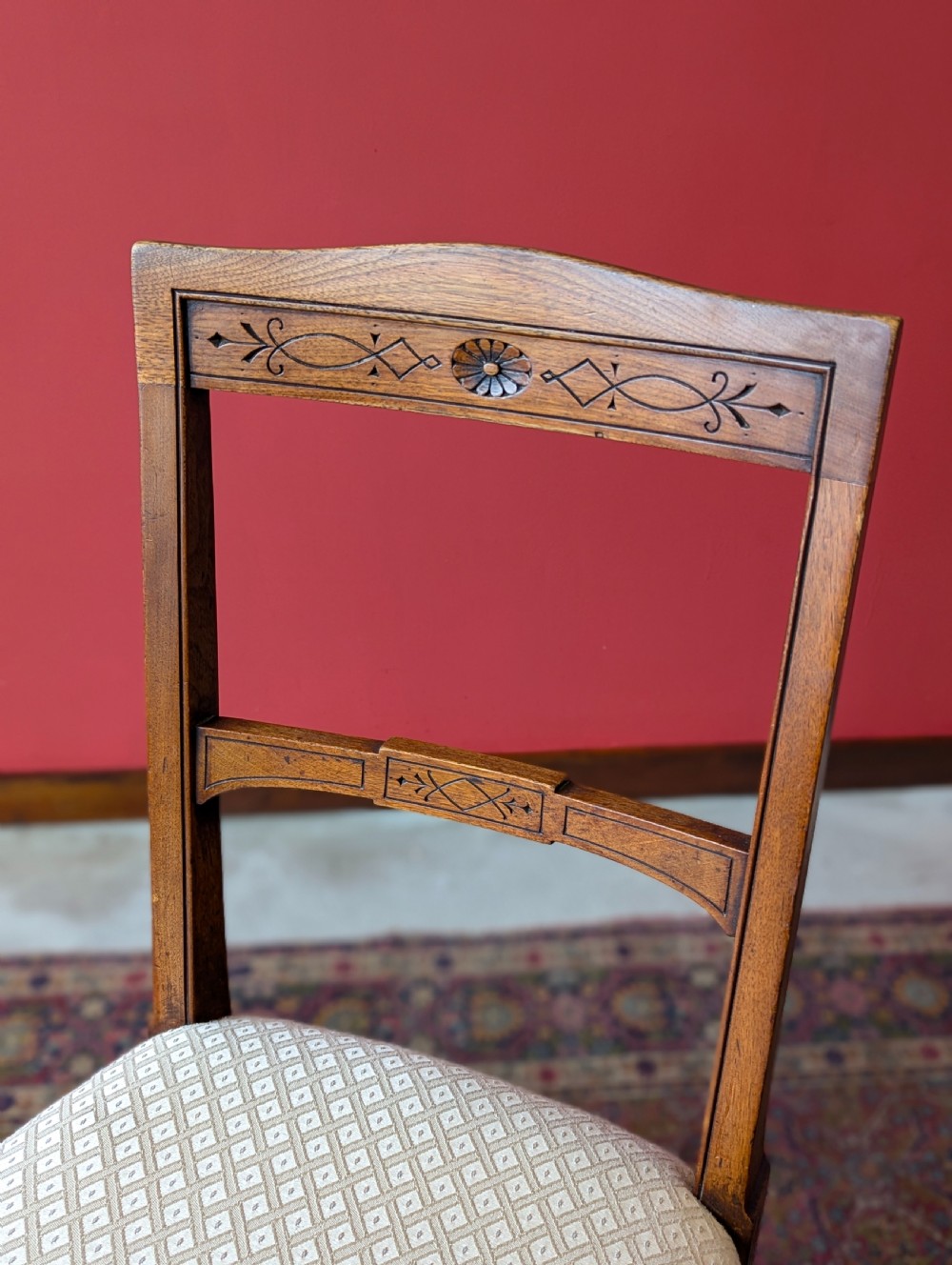 Set of 4 Antique Victorian Mahogany Dining Chairs View X