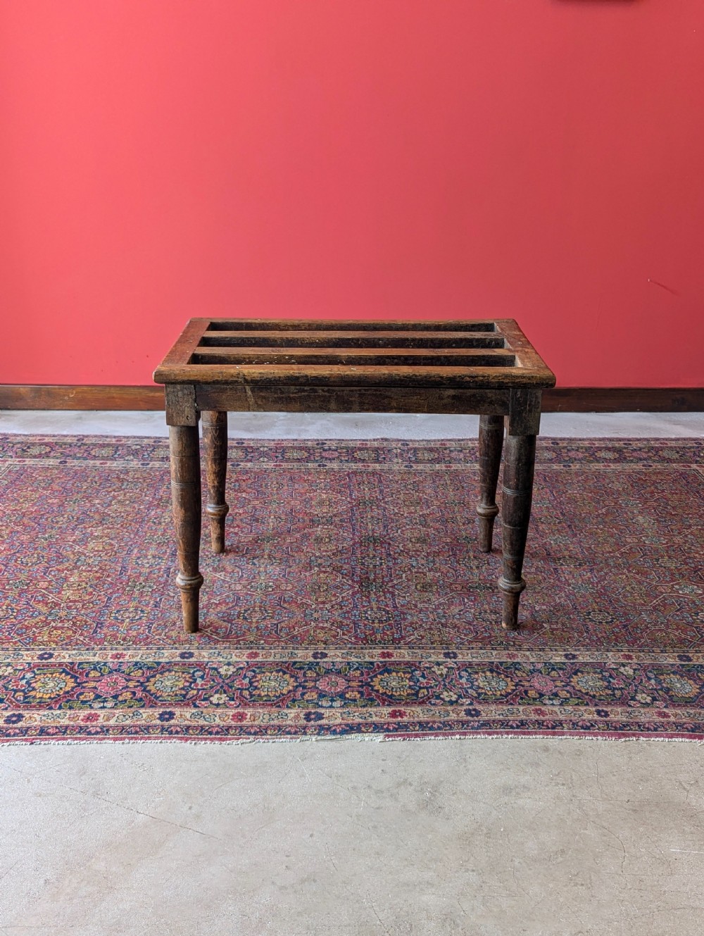 Antique Victorian Beech Luggage Stand View II