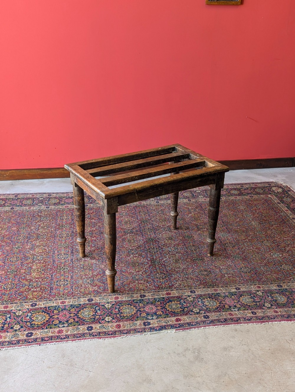 Antique Victorian Beech Luggage Stand View III
