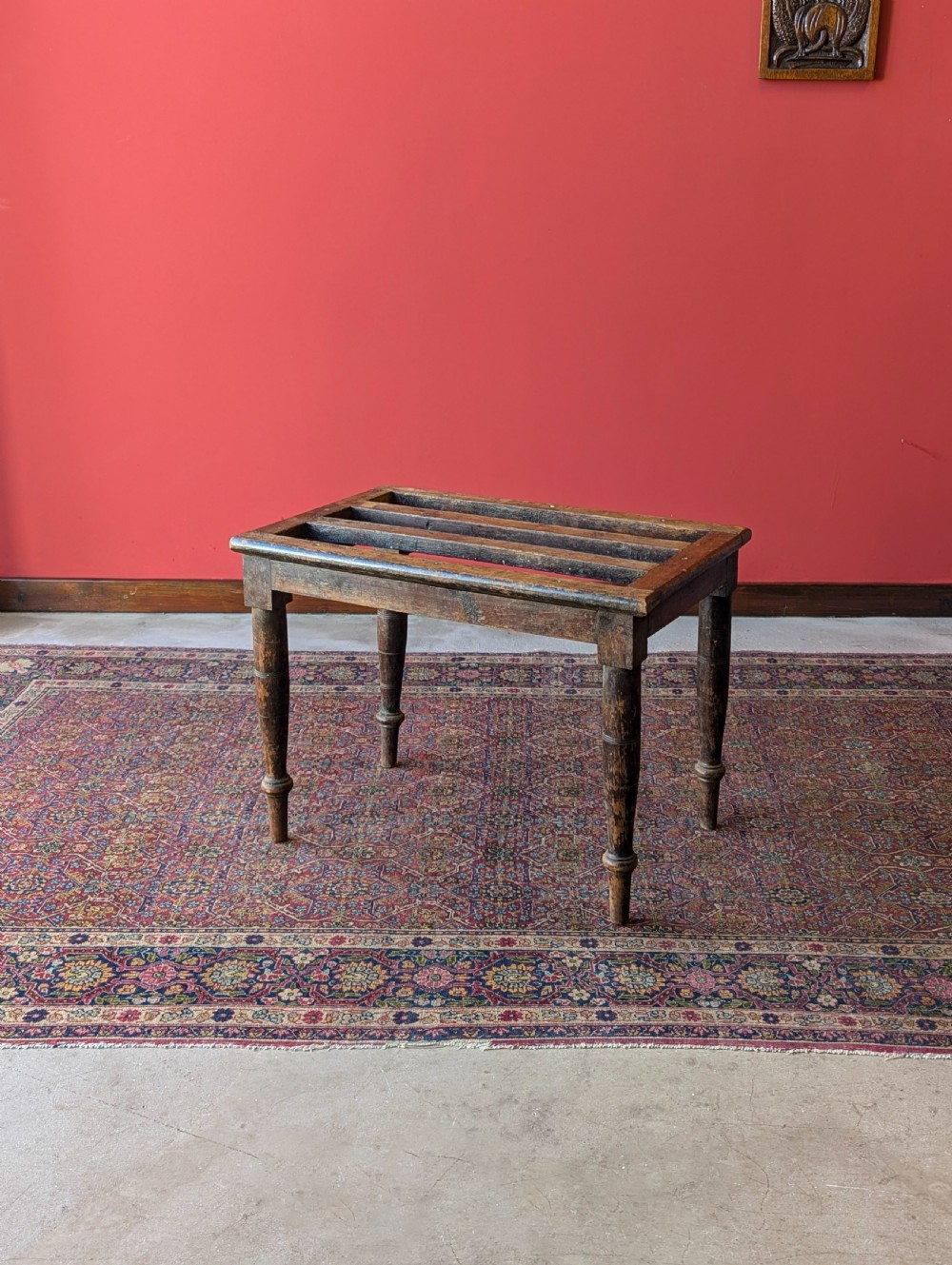 Antique Victorian Beech Luggage Stand View IV
