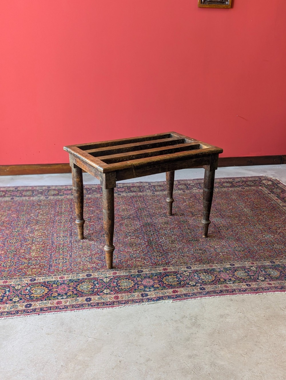 Antique Victorian Beech Luggage Stand View V