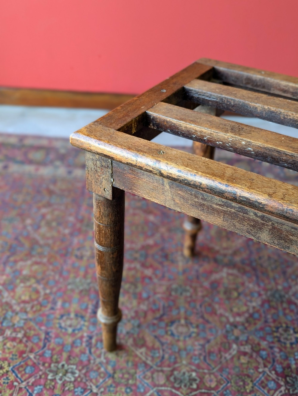 Antique Victorian Beech Luggage Stand View VII
