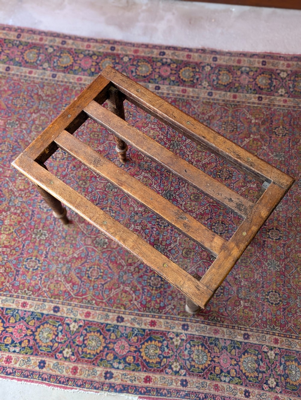 Antique Victorian Beech Luggage Stand View IX