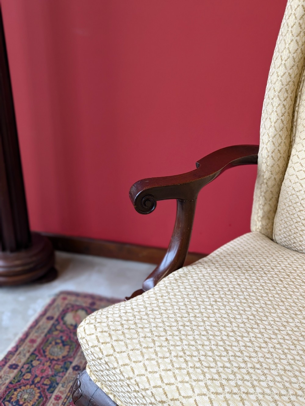 Antique Georgian Mahogany Upholstered Two Seater Settee View VI