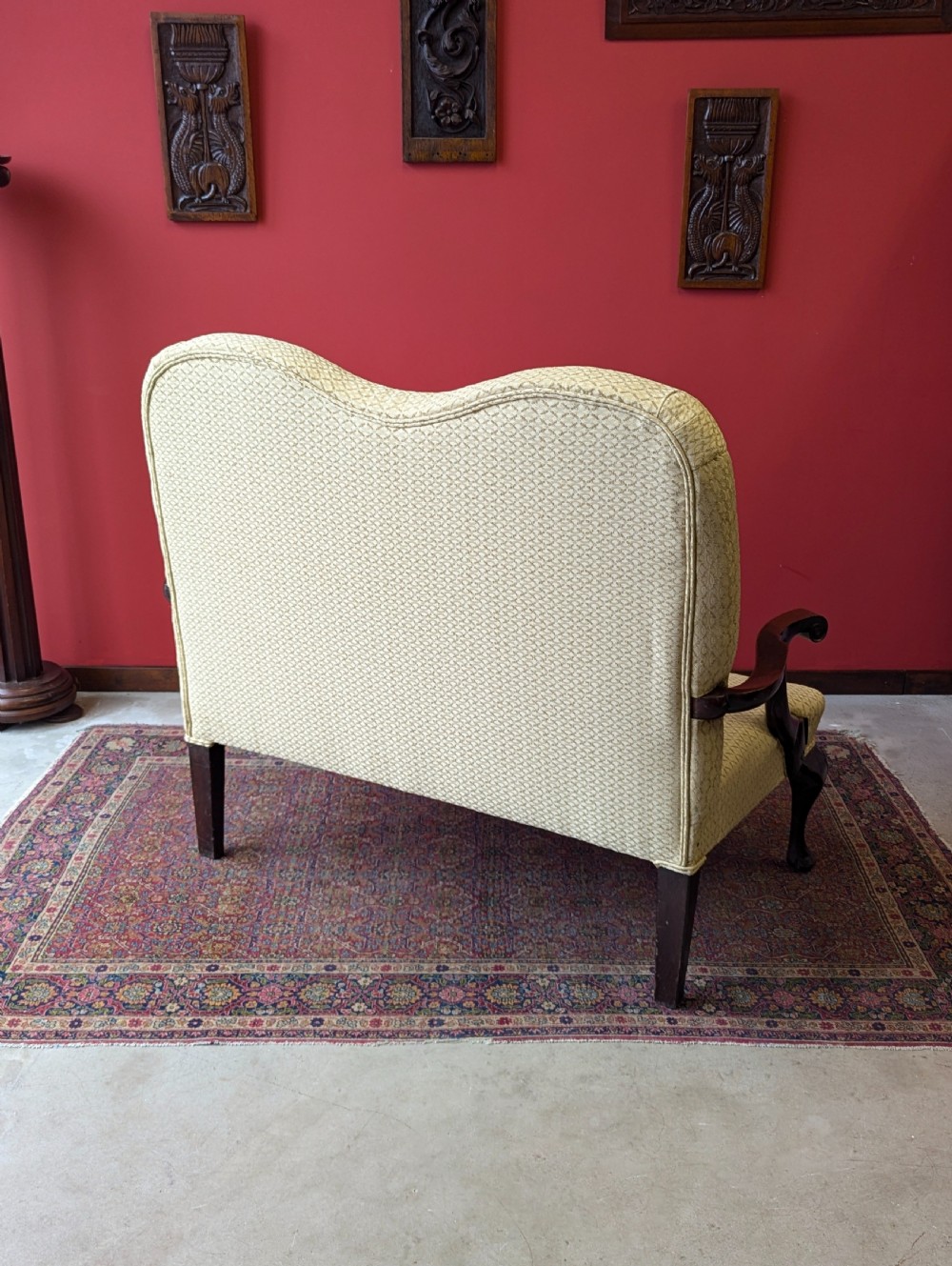 Antique Georgian Mahogany Upholstered Two Seater Settee View VII