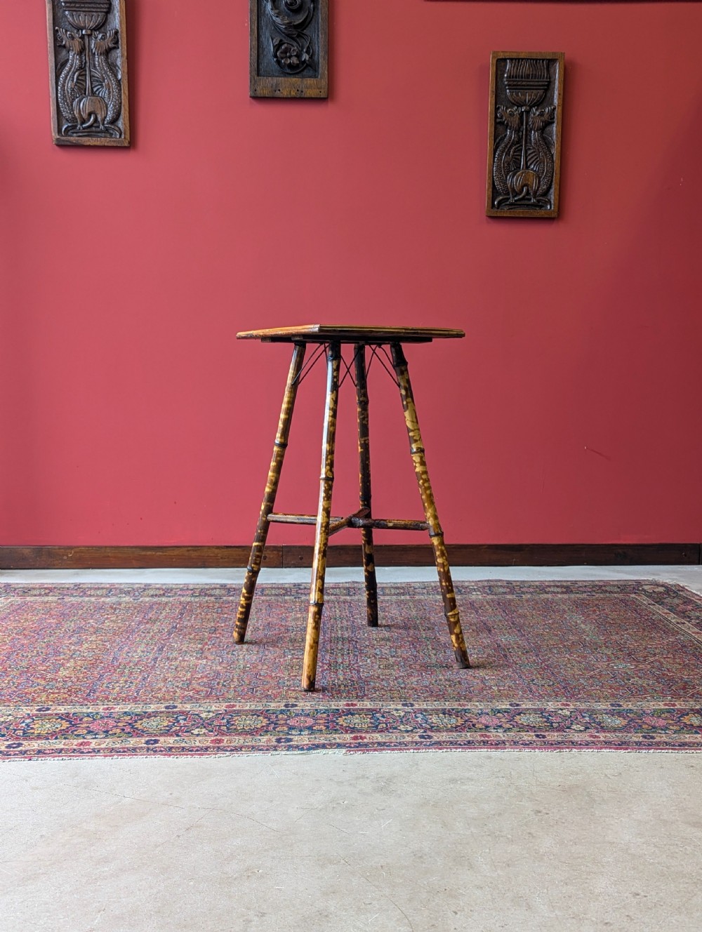 Antique Victorian Bamboo Occasional Table / Plant Stand View II