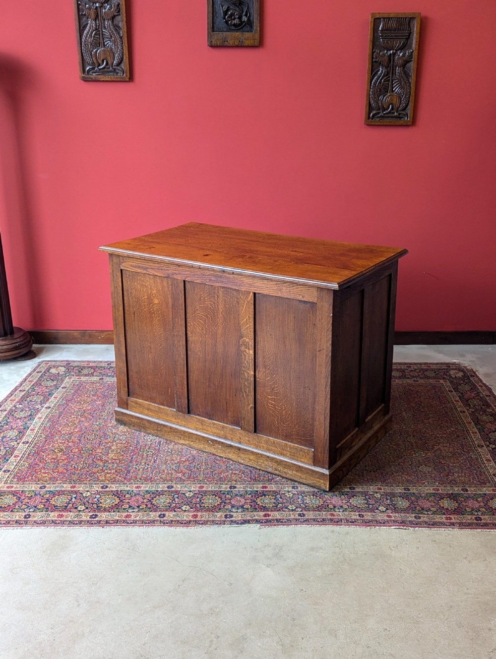 Antique Arts & Crafts Oak Writing Desk Circa 1910 View IV