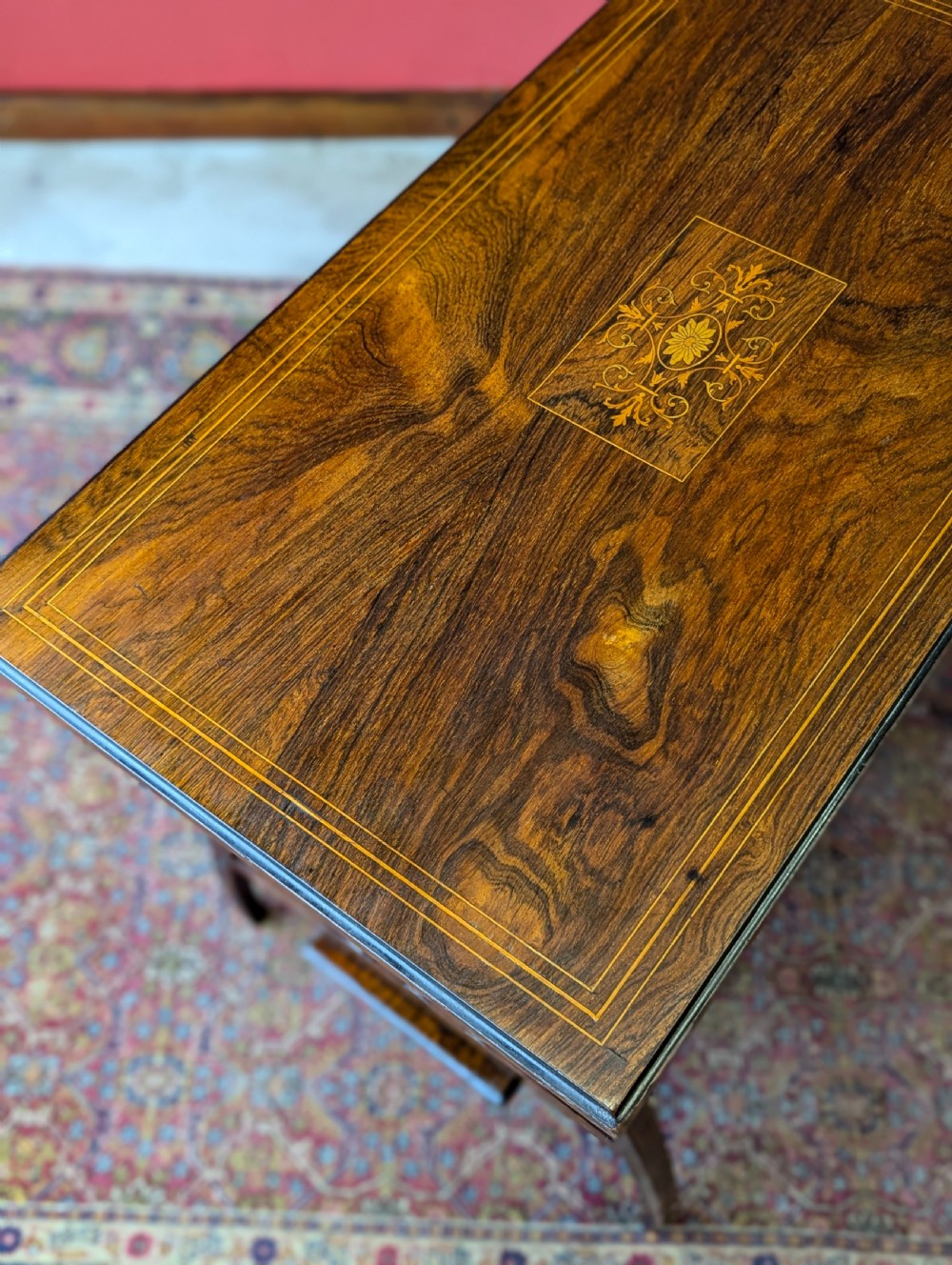 Antique Victorian Inlaid Rosewood Occasional Table View IV
