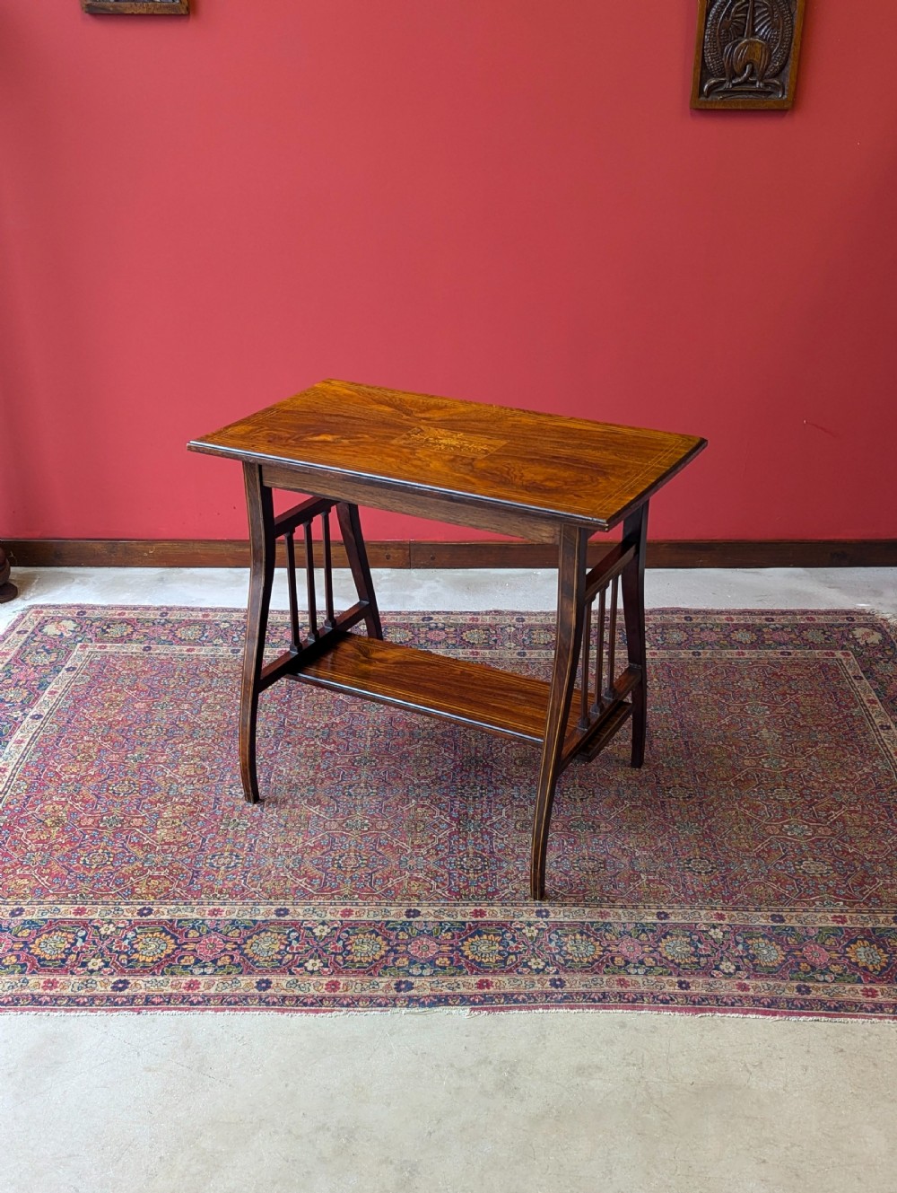 Antique Victorian Inlaid Rosewood Occasional Table View VI