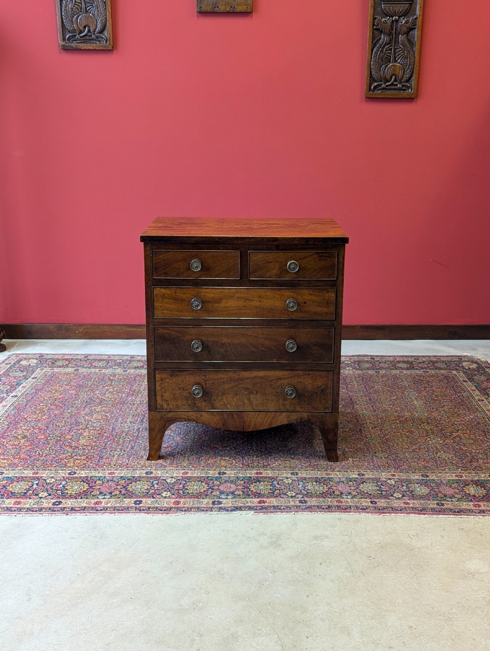 Antique Georgian Mahogany Small Chest of Drawers View II