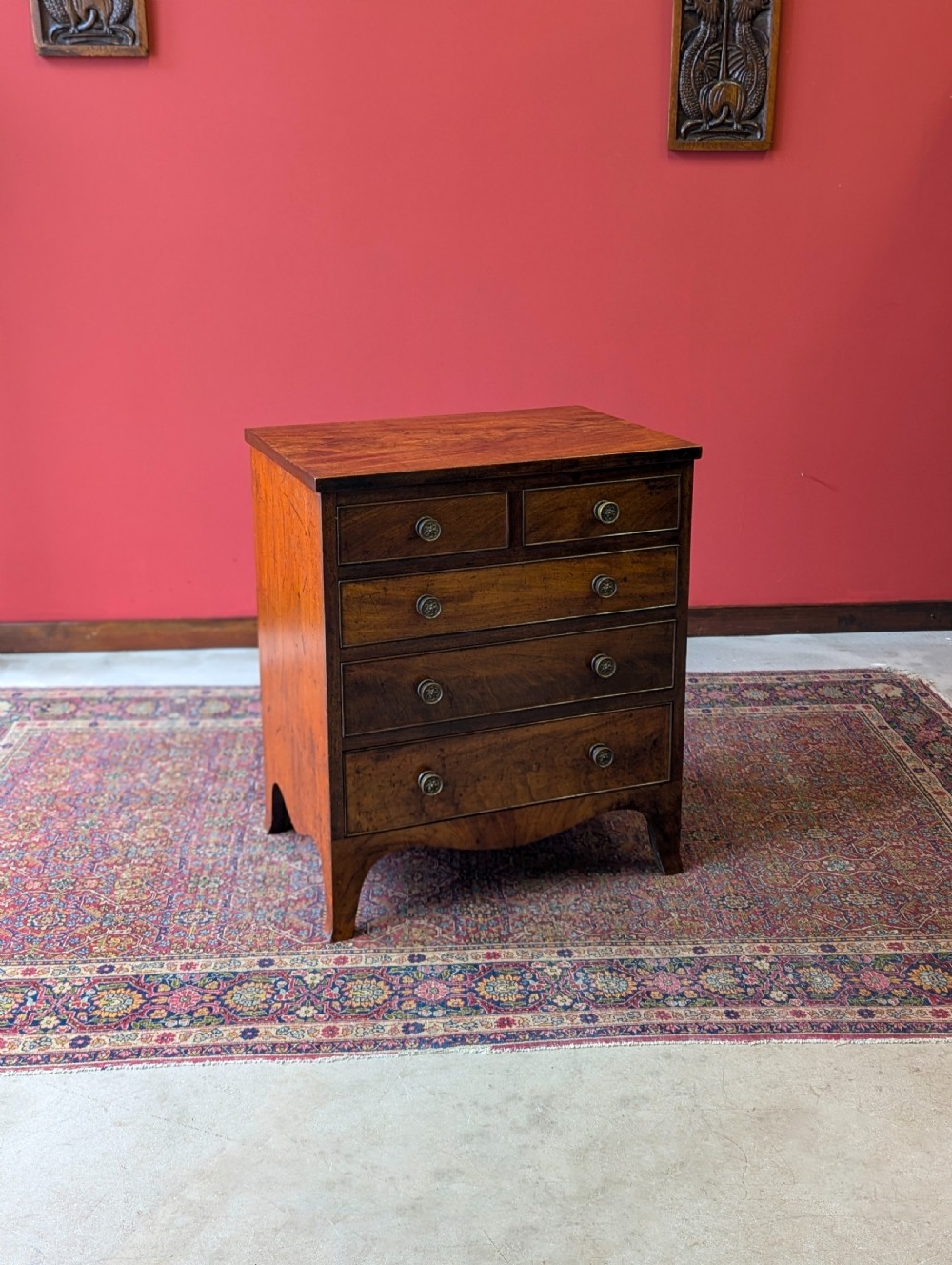 Antique Georgian Mahogany Small Chest of Drawers View III