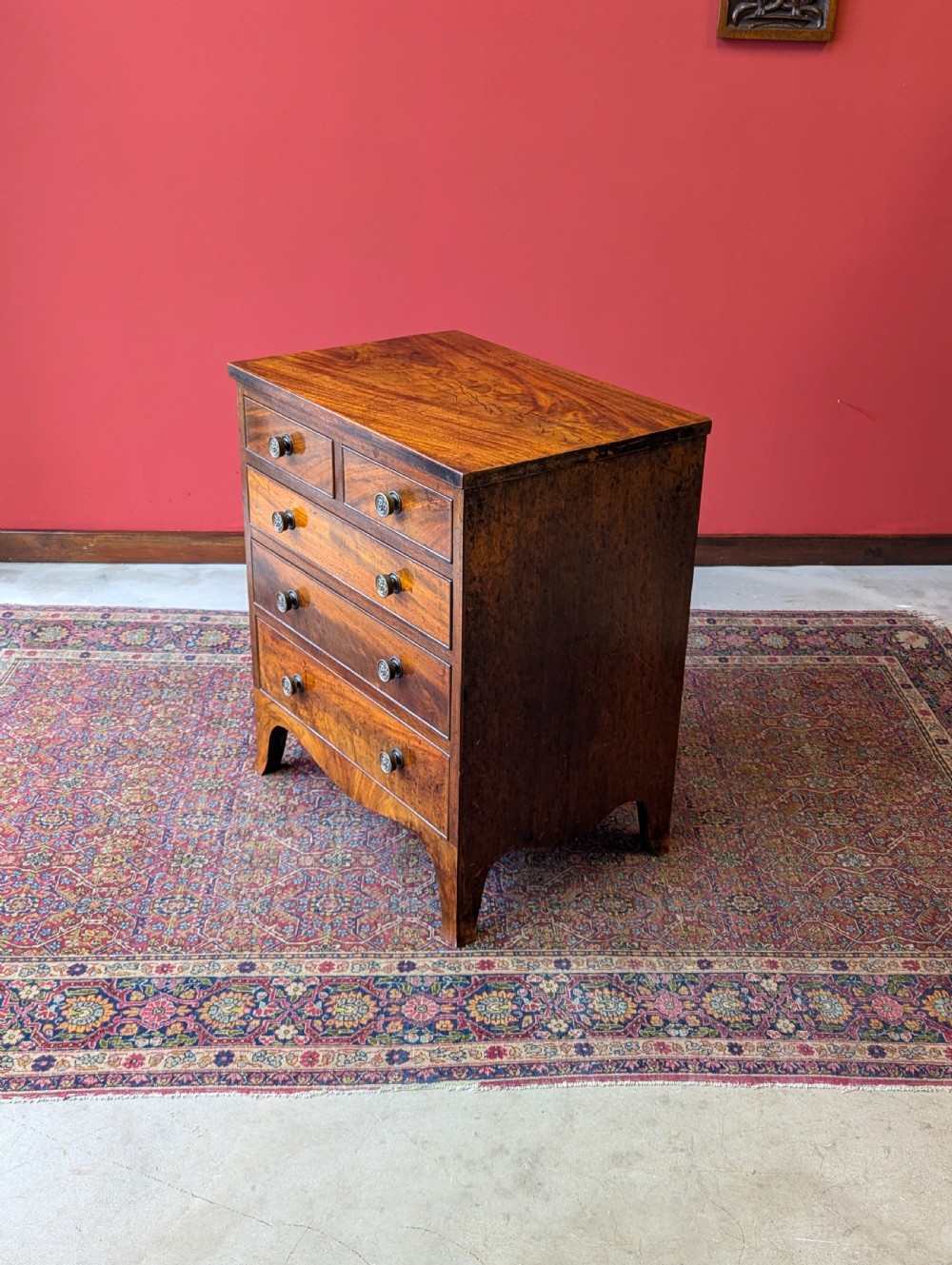 Antique Georgian Mahogany Small Chest of Drawers View IV
