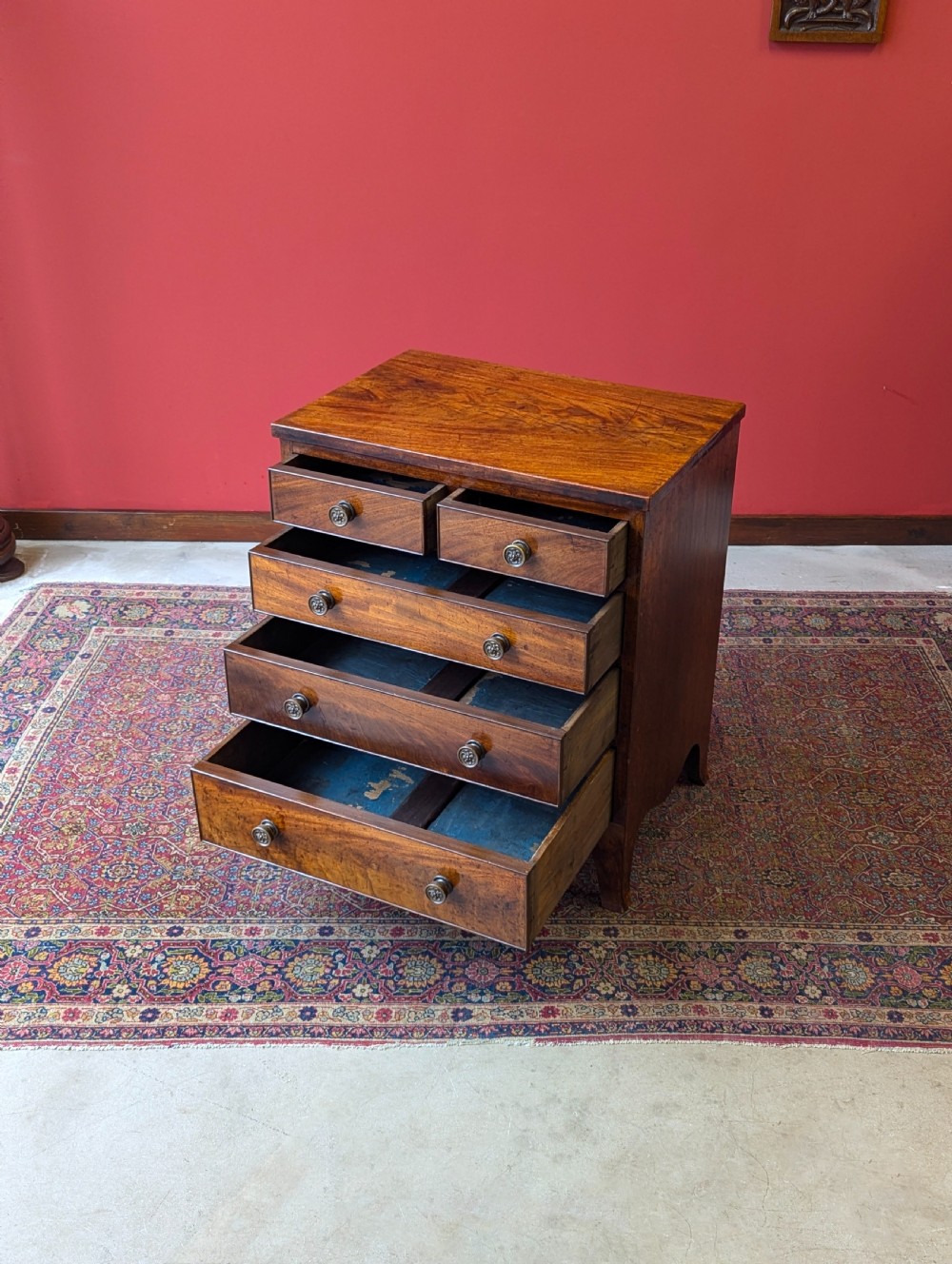 Antique Georgian Mahogany Small Chest of Drawers View V