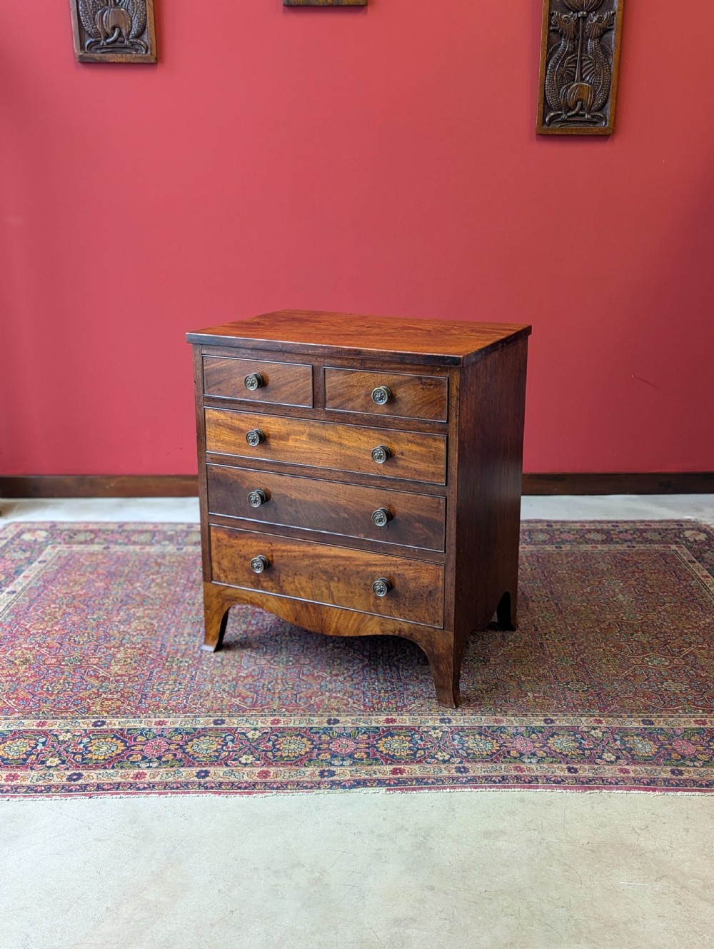 Antique Georgian Mahogany Small Chest of Drawers View VI