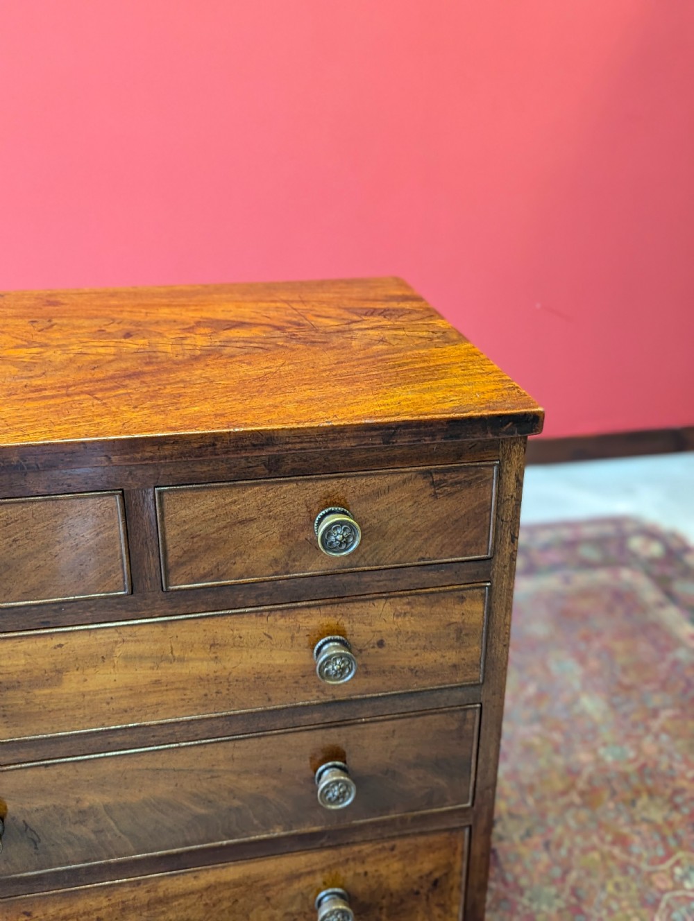 Antique Georgian Mahogany Small Chest of Drawers View VIII