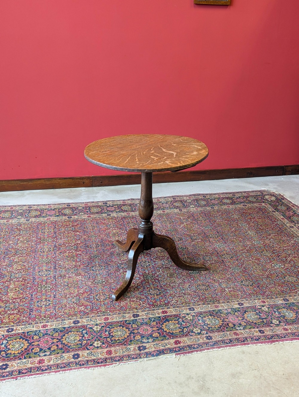 Antique 18th Century Georgian Oak Circular Pedestal Wine Table View II