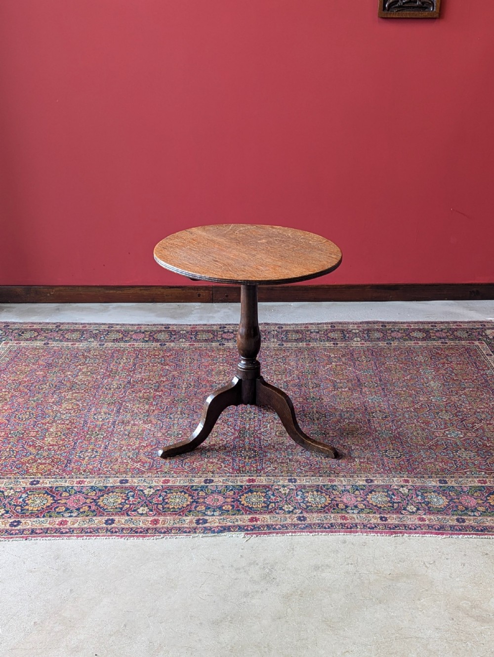Antique 18th Century Georgian Oak Circular Pedestal Wine Table View VIII