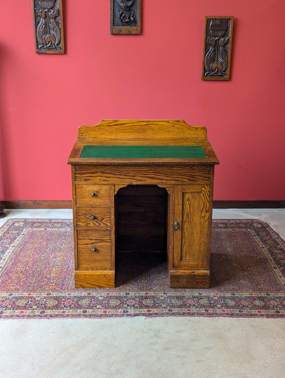 Antique Victorian Oak Clerks Desk View II