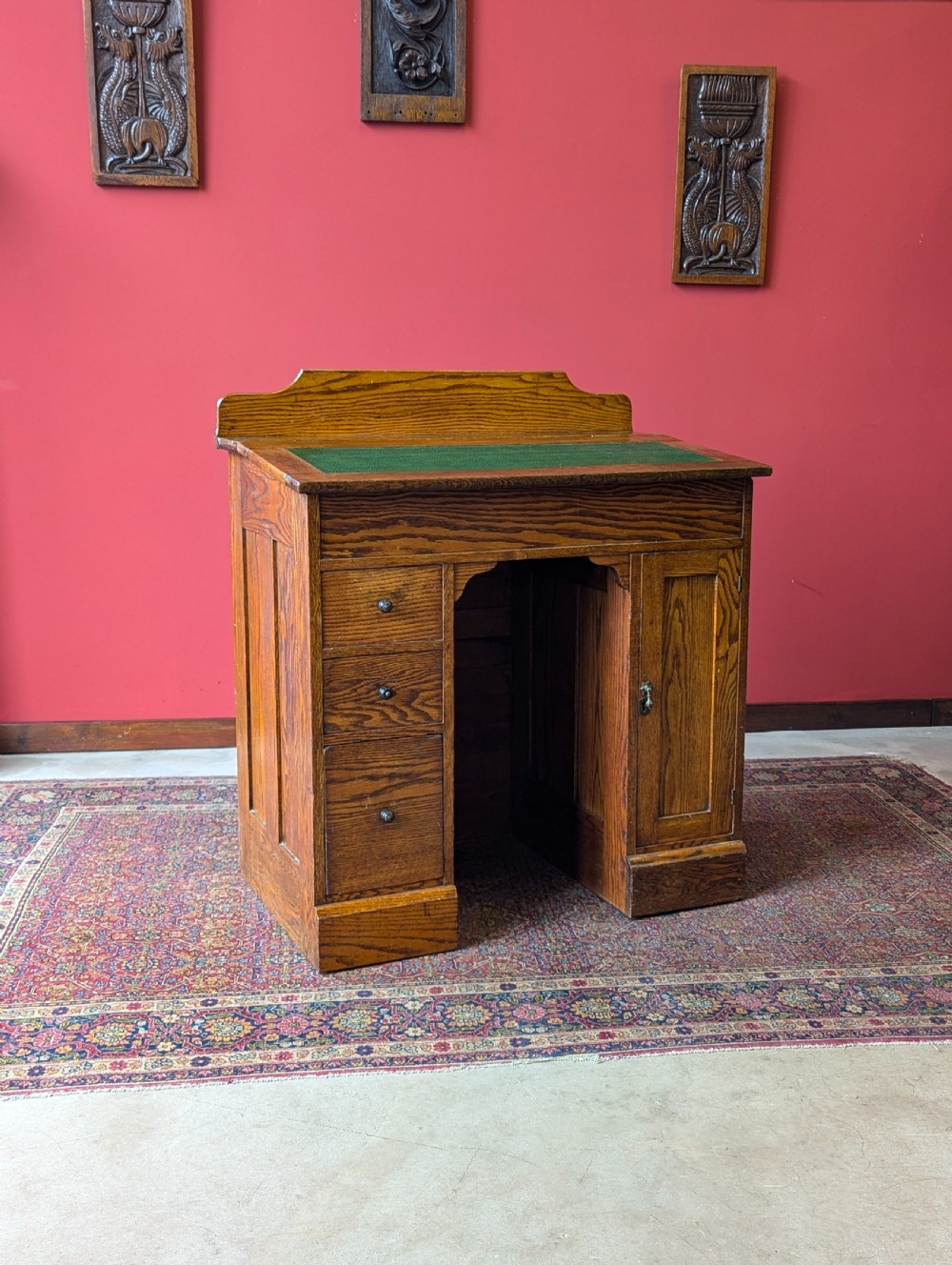 Antique Victorian Oak Clerks Desk View V