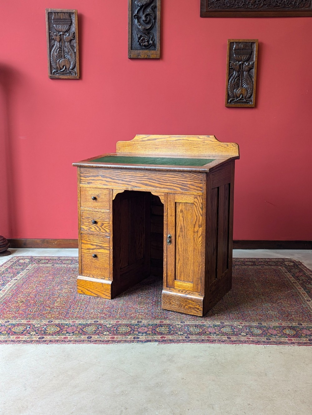 Antique Victorian Oak Clerks Desk View VII