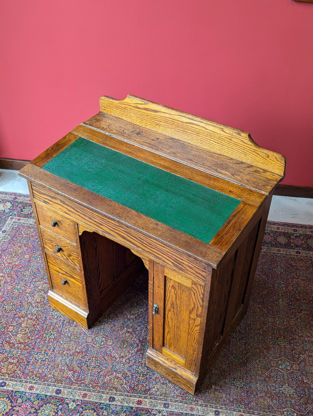 Antique Victorian Oak Clerks Desk View VIII