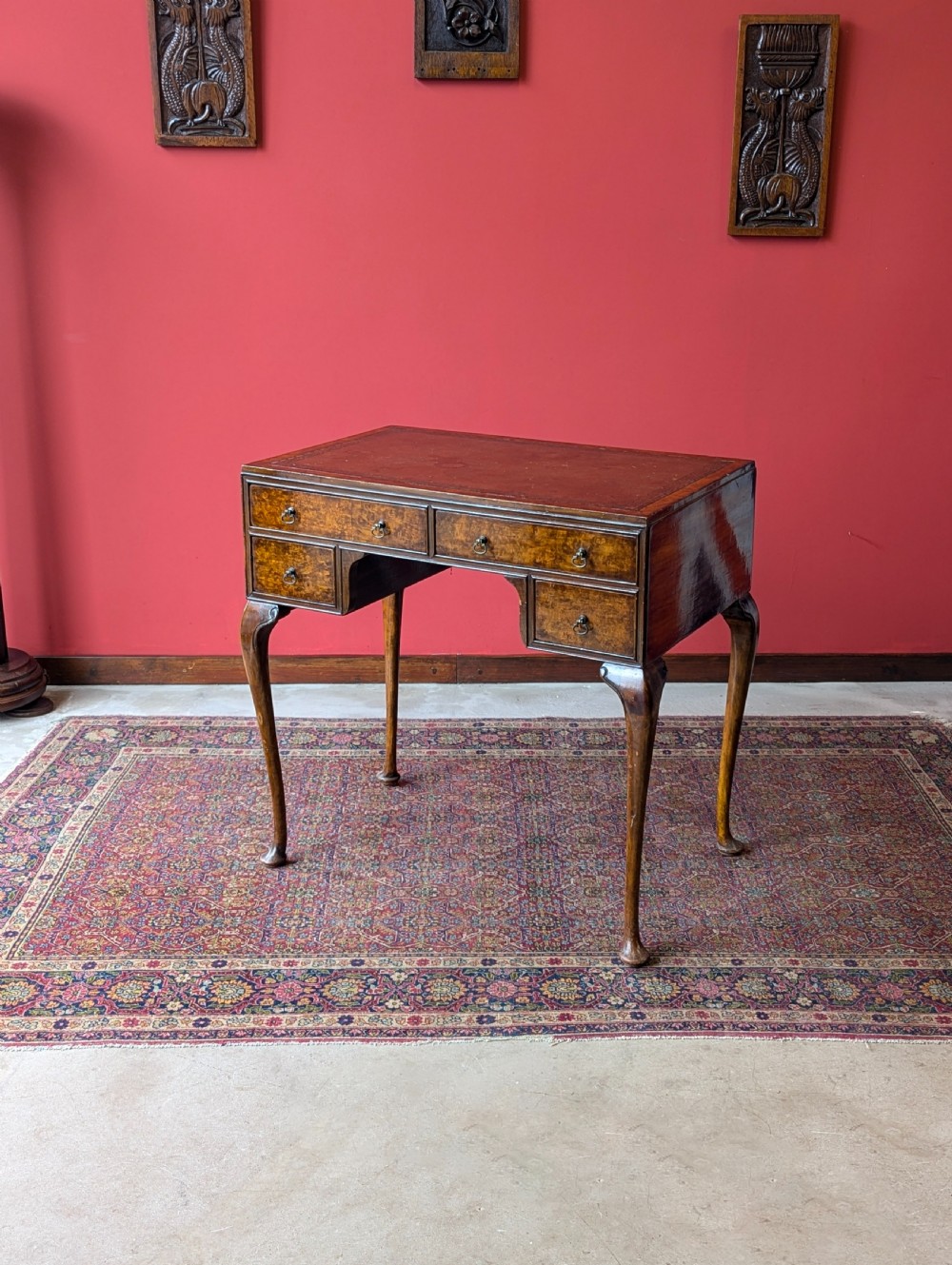 Antique Early 20th Century Burr Walnut Writing Desk