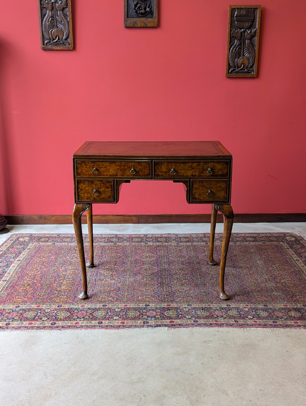 Antique Early 20th Century Burr Walnut Writing Desk View II