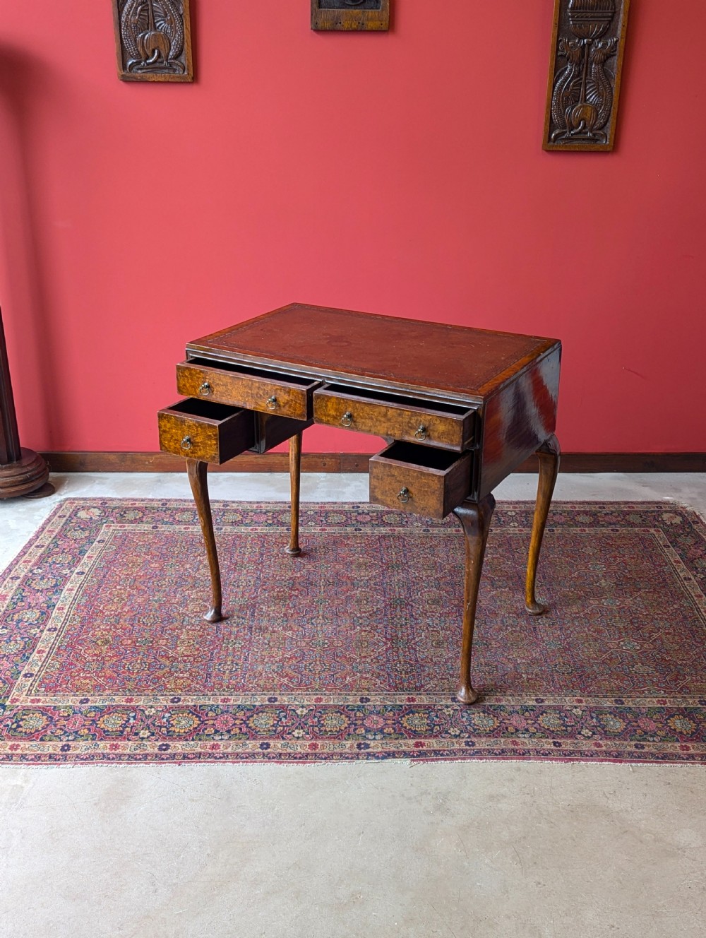 Antique Early 20th Century Burr Walnut Writing Desk View III