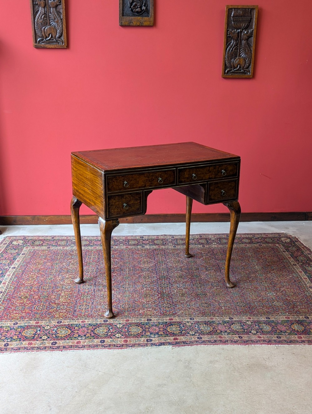 Antique Early 20th Century Burr Walnut Writing Desk View V