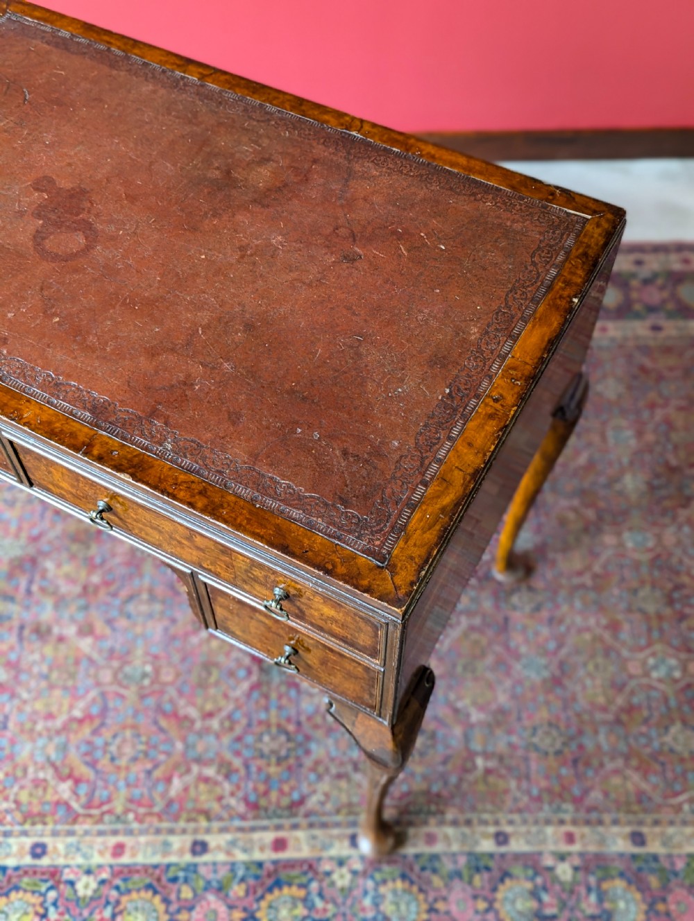 Antique Early 20th Century Burr Walnut Writing Desk View VI