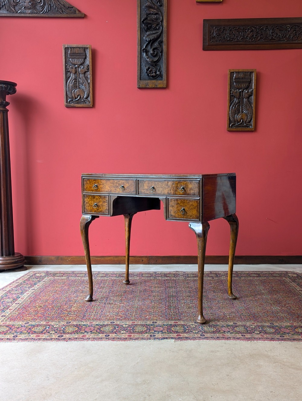 Antique Early 20th Century Burr Walnut Writing Desk View VII