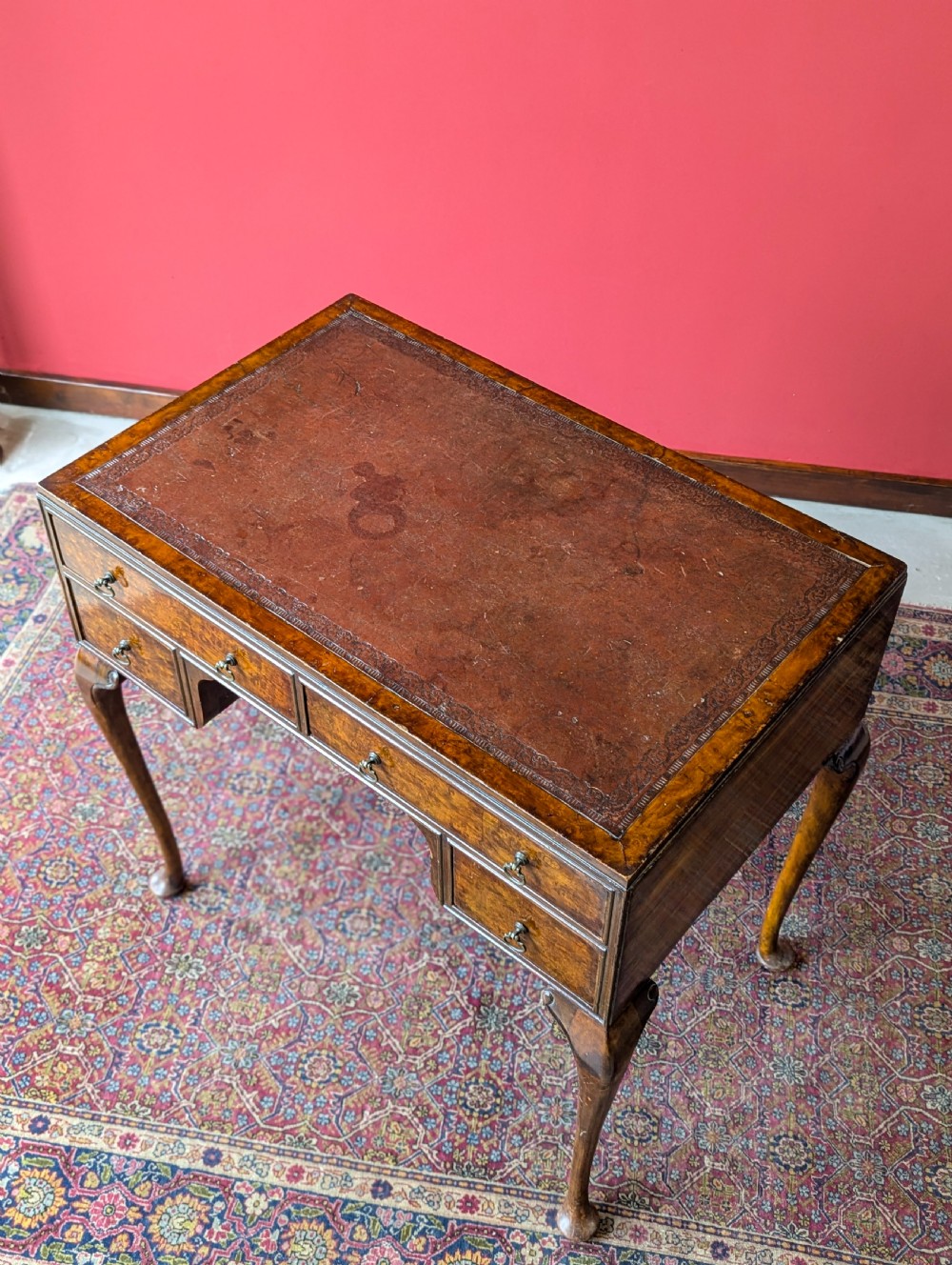 Antique Early 20th Century Burr Walnut Writing Desk View VIII