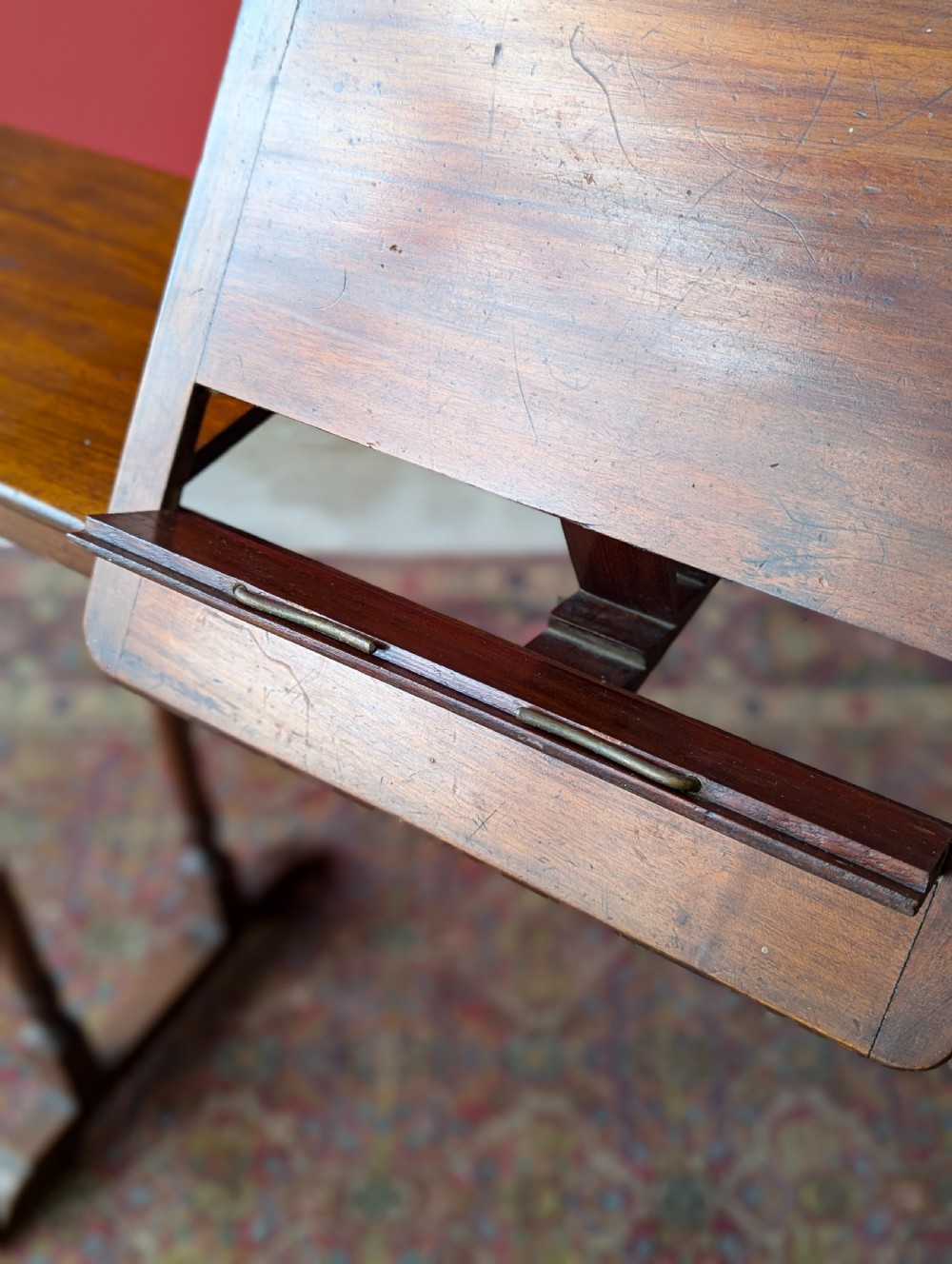 Antique Victorian Mahogany Metamorphic Music Stand / Reading Table View VIII