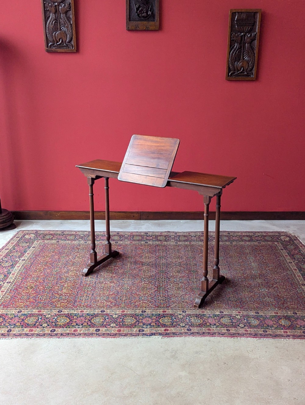 Antique Victorian Mahogany Metamorphic Music Stand / Reading Table View IX