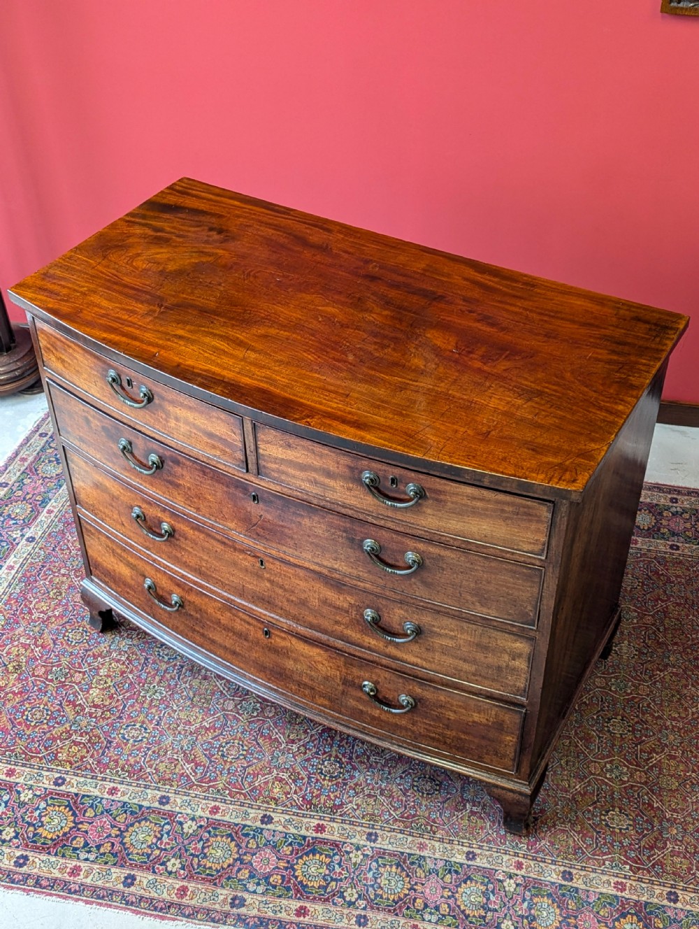 Antique Georgian Mahogany Bow Front Chest of Drawers View IV