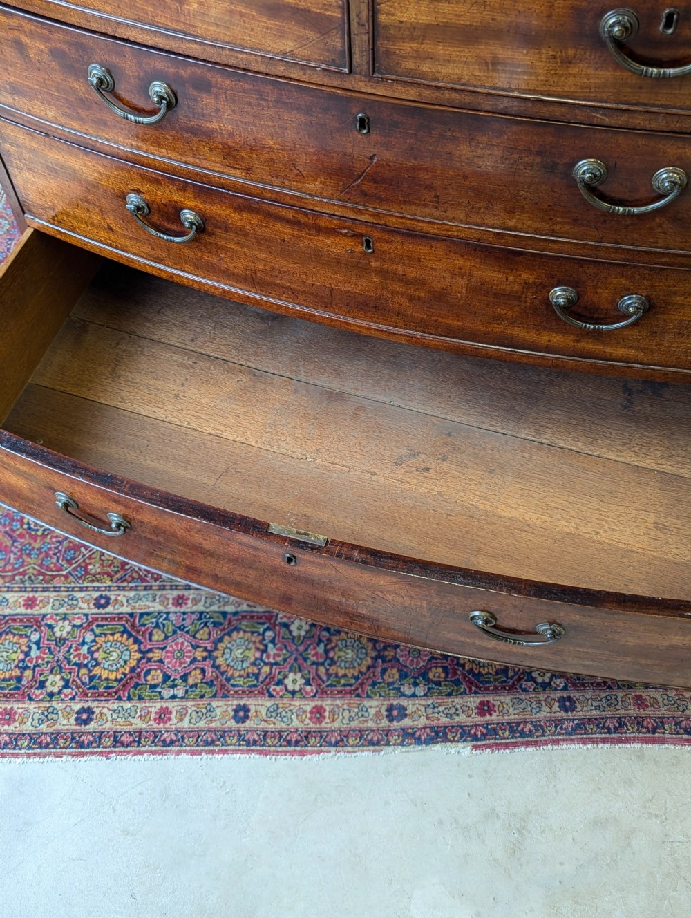 Antique Georgian Mahogany Bow Front Chest of Drawers View VII