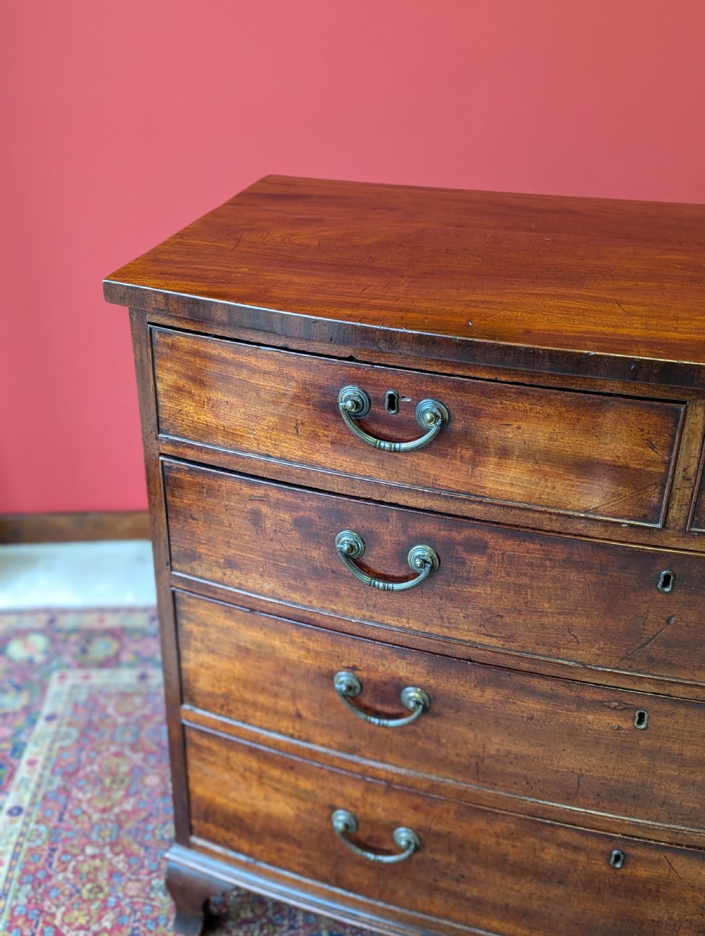 Antique Georgian Mahogany Bow Front Chest of Drawers View VIII