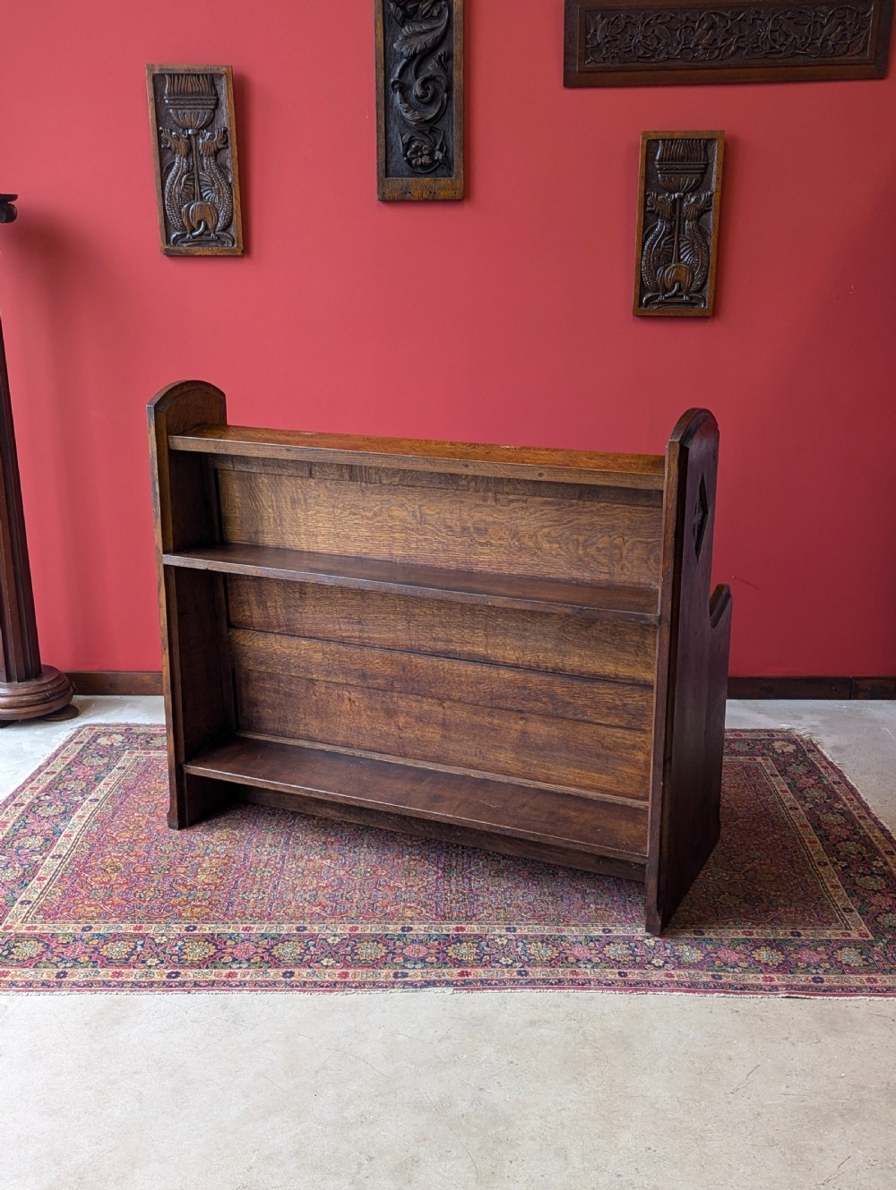 Antique Early 20th Century Oak Chapel Pew with Storage View III