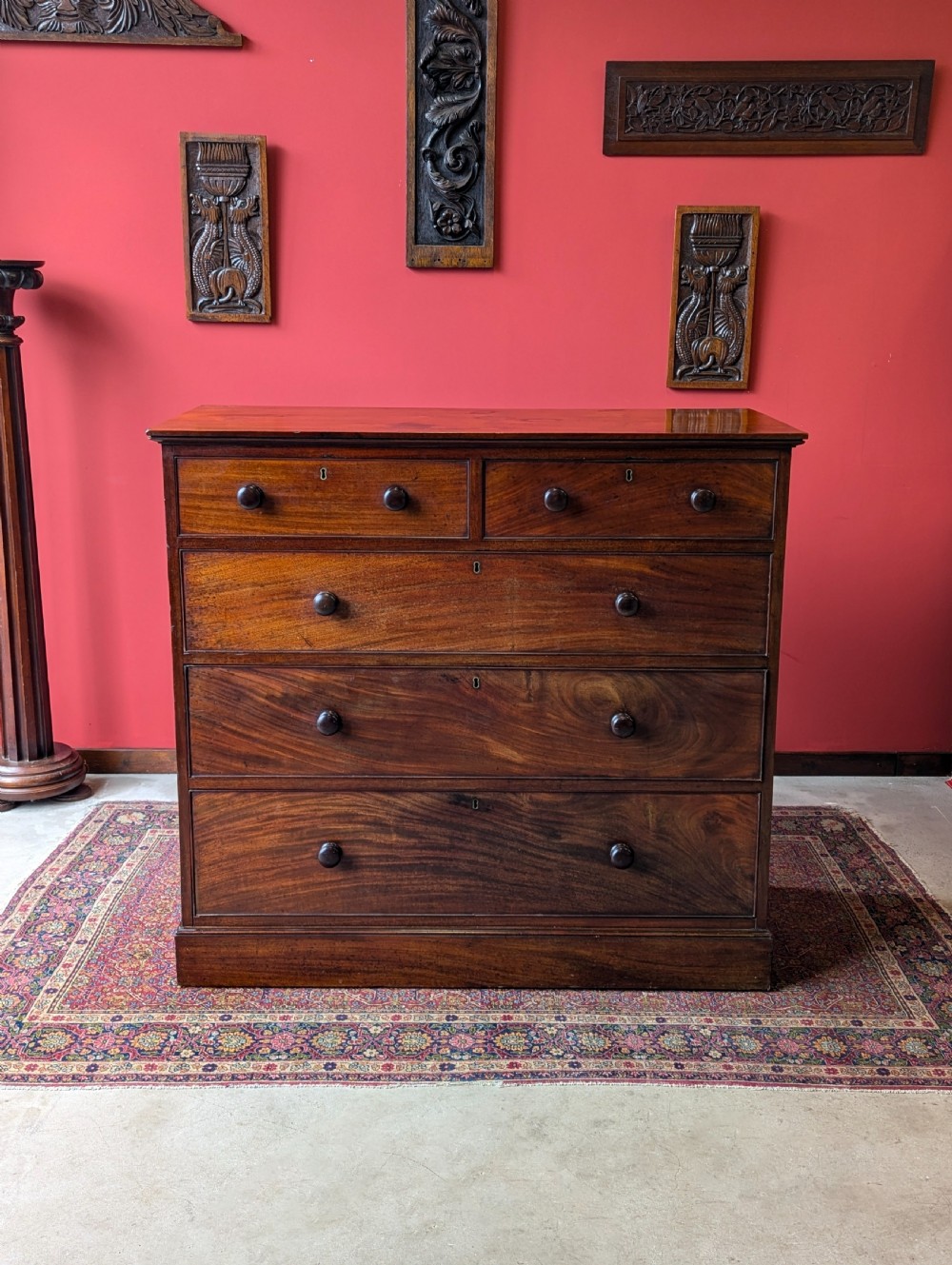Antique Victorian Solid Mahogany Chest of Drawers