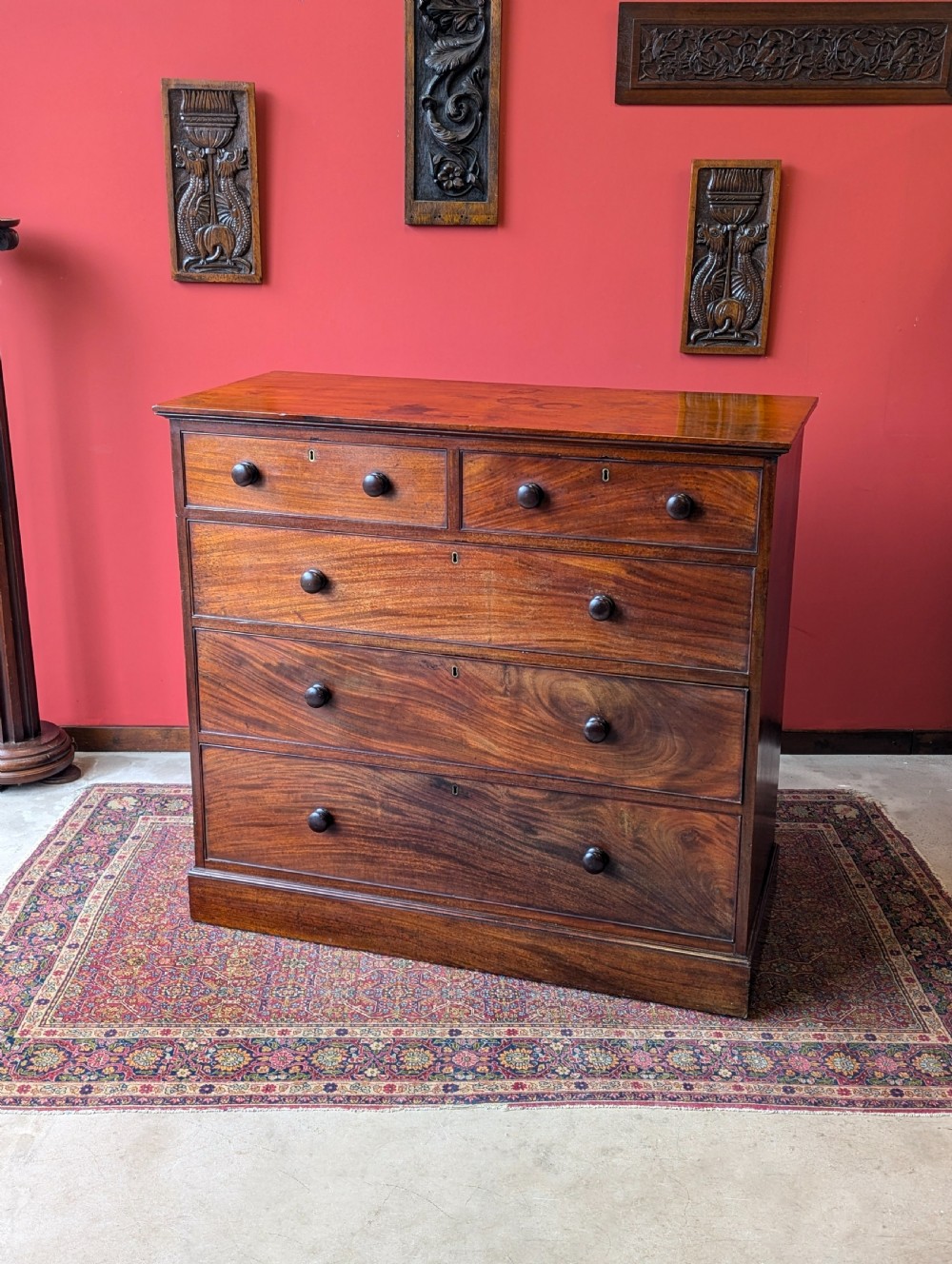 Antique Victorian Solid Mahogany Chest of Drawers View II