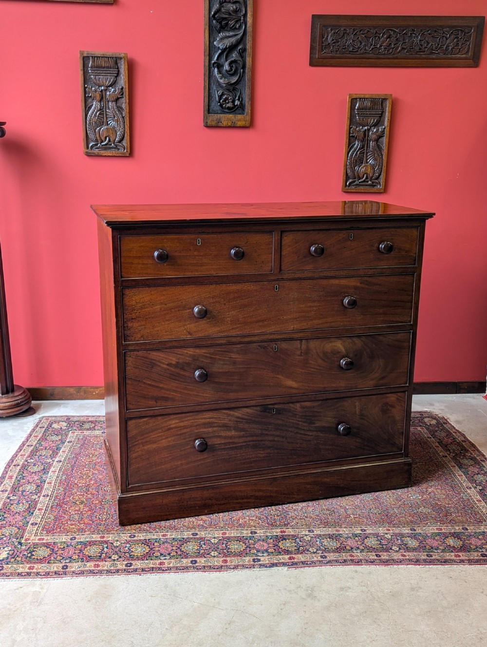 Antique Victorian Solid Mahogany Chest of Drawers View III