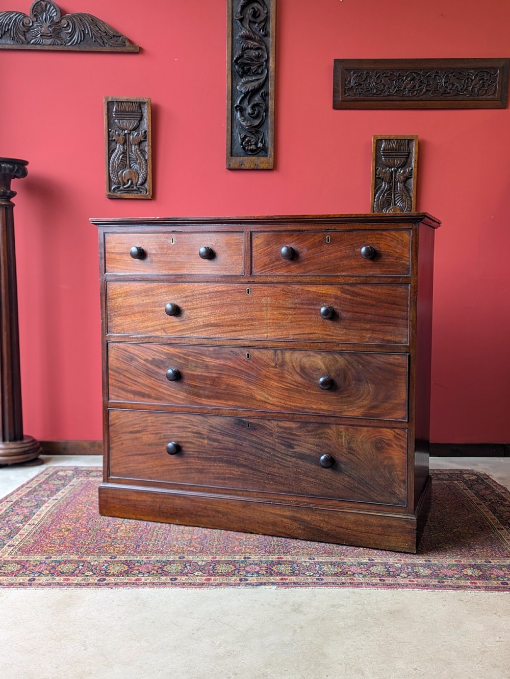 Antique Victorian Solid Mahogany Chest of Drawers View VI