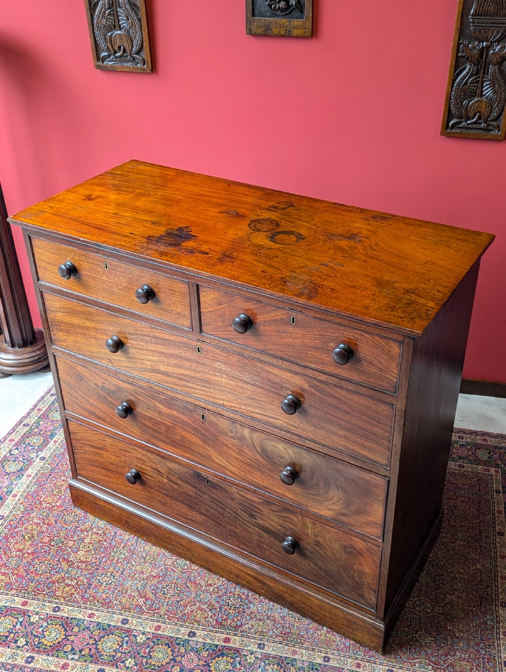 Antique Victorian Solid Mahogany Chest of Drawers View VII