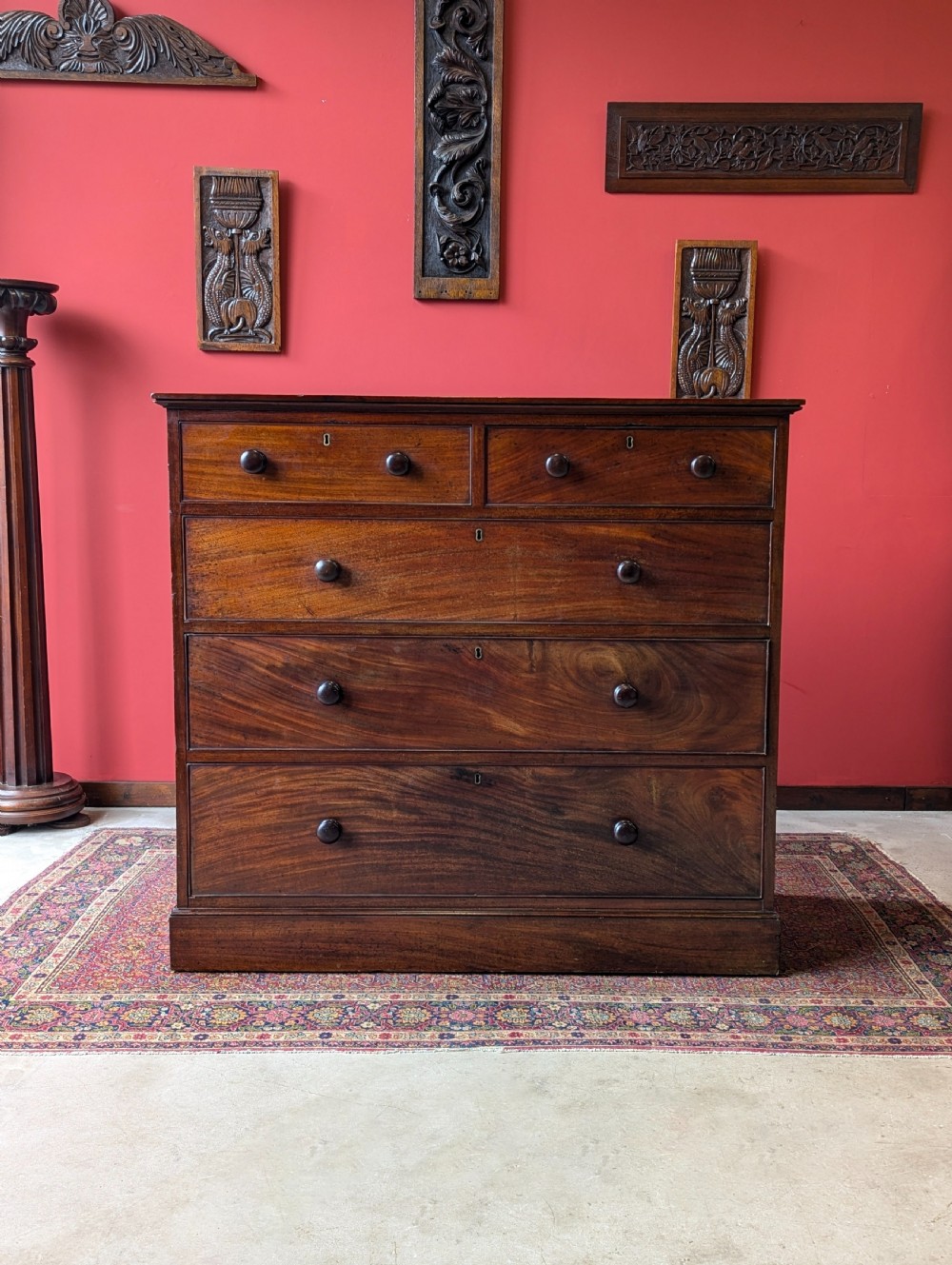 Antique Victorian Solid Mahogany Chest of Drawers View VIII