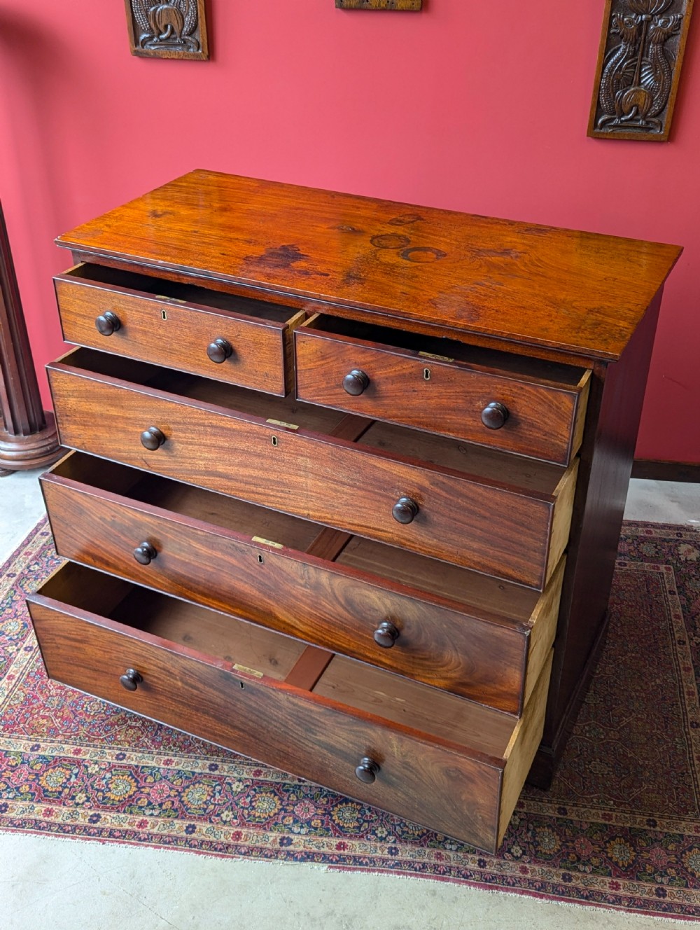 Antique Victorian Solid Mahogany Chest of Drawers View X