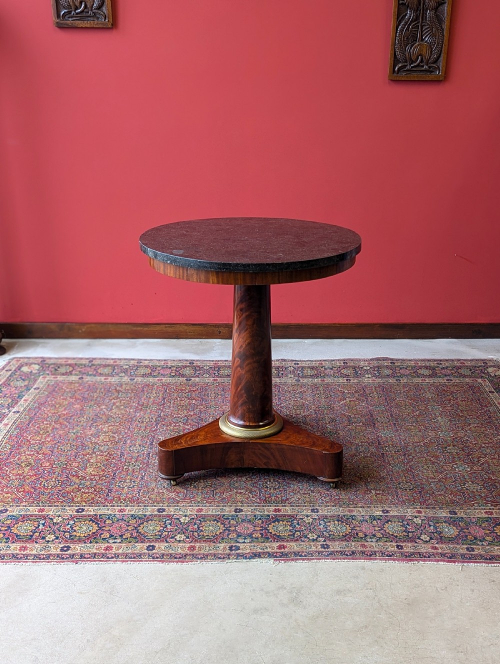 Antique 19th Century Circular Marble Topped Mahogany French Empire Table View II