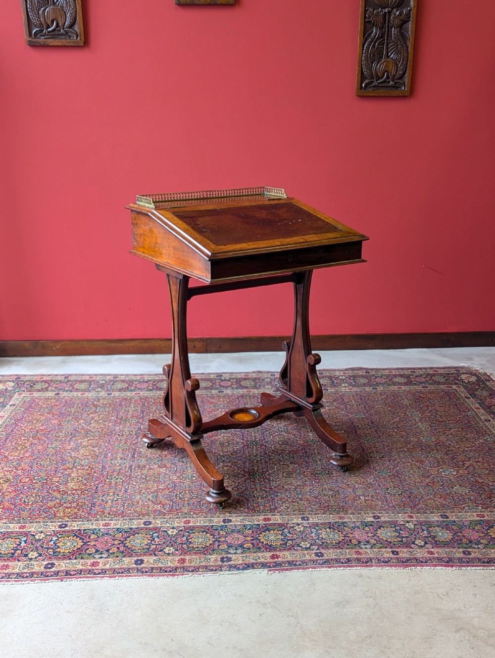 Antique Victorian Mahogany Davenport Writing Desk View III