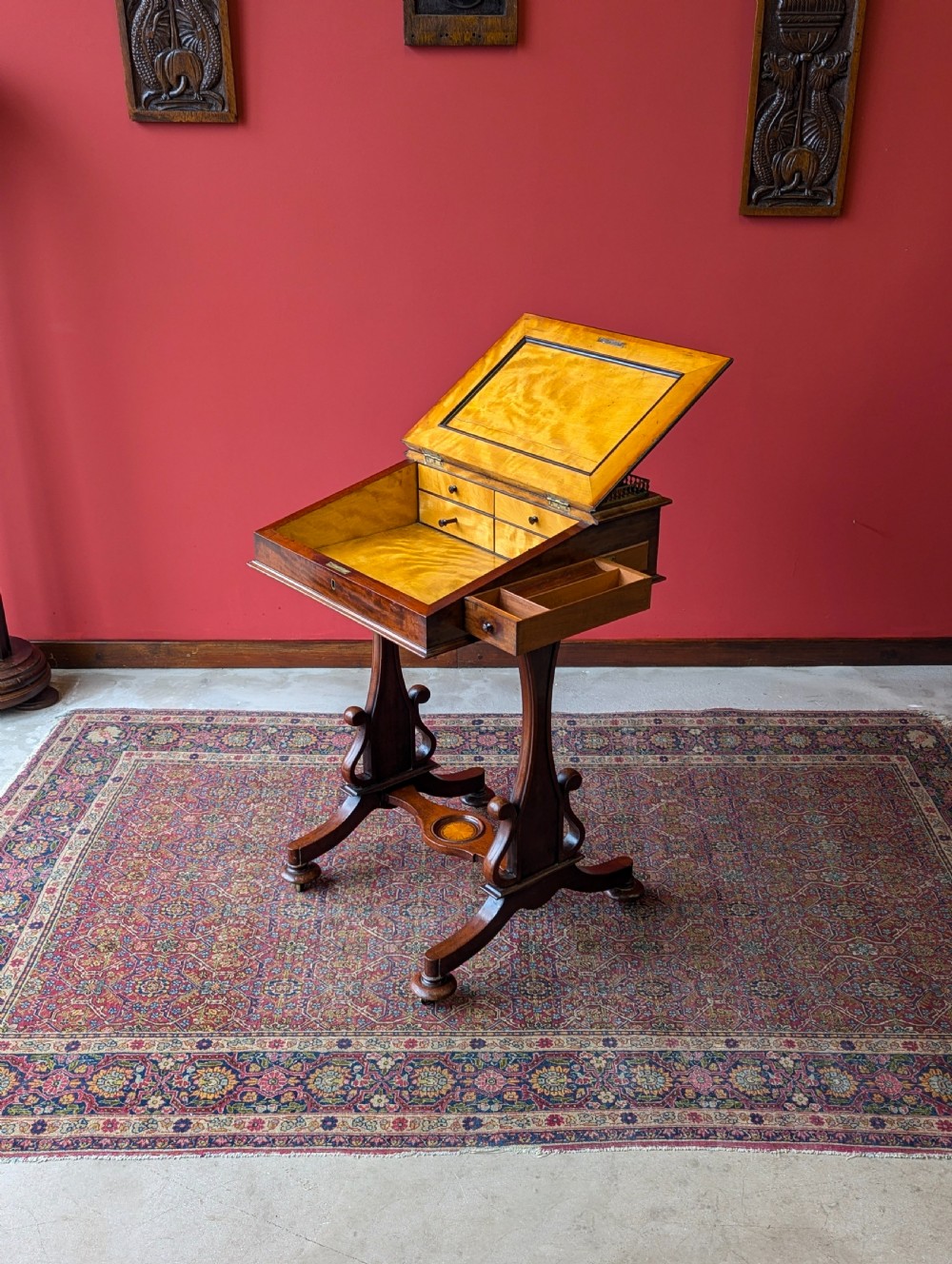 Antique Victorian Mahogany Davenport Writing Desk View V