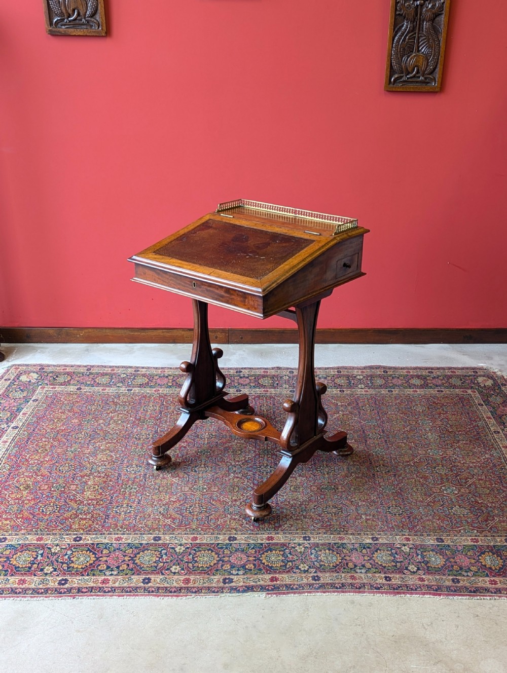 Antique Victorian Mahogany Davenport Writing Desk View VI