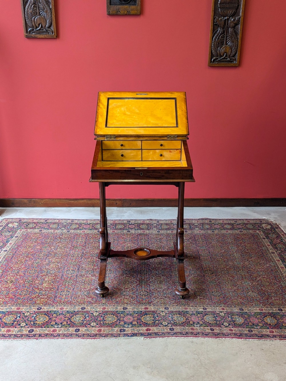 Antique Victorian Mahogany Davenport Writing Desk View IX